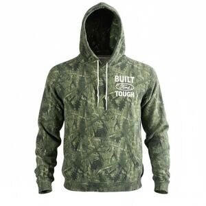 Ford Official Licensed Men's Built Ford Tough Green Camoflauge Hoodie - Small